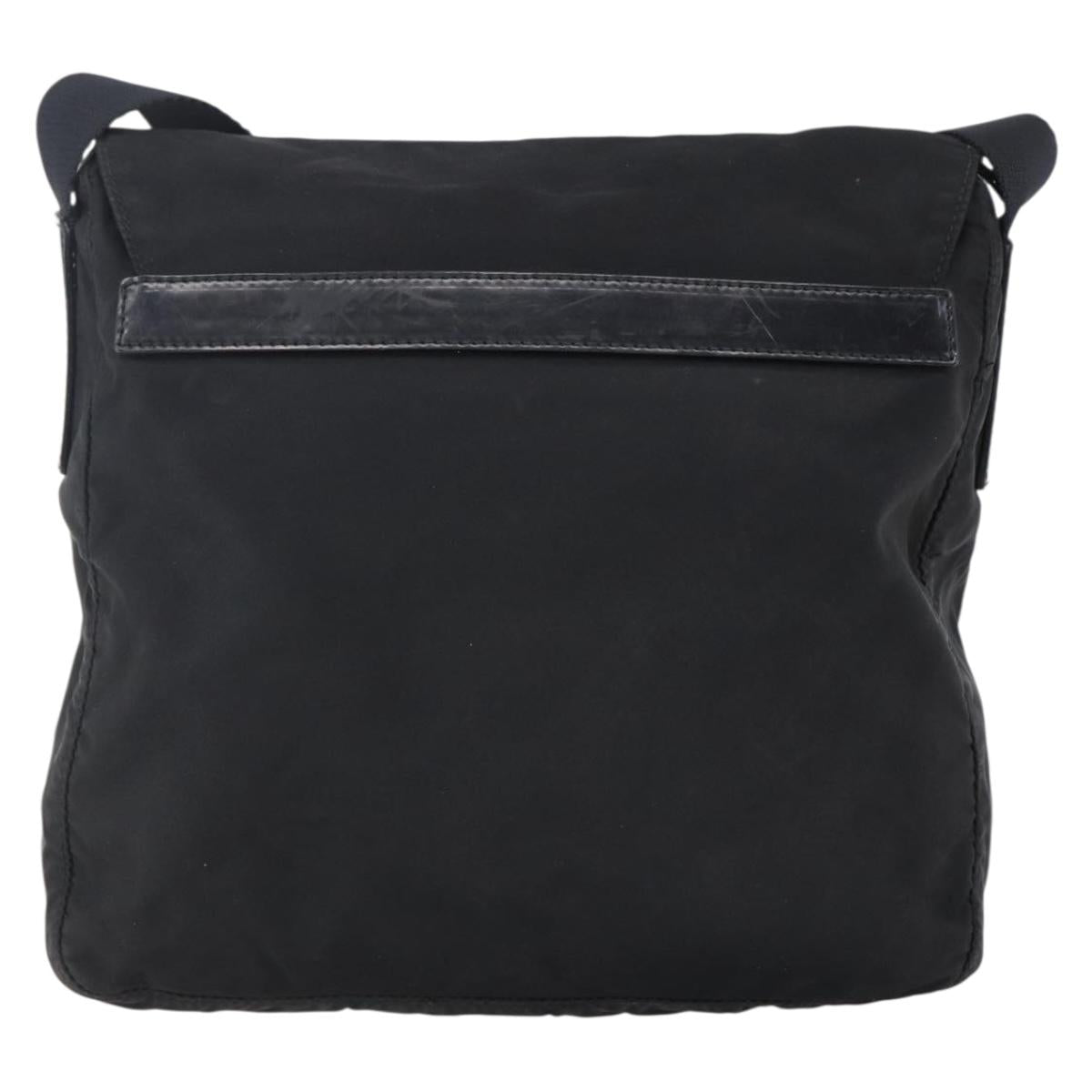 PRADA Shoulder Bag Nylon Black Auth 148933