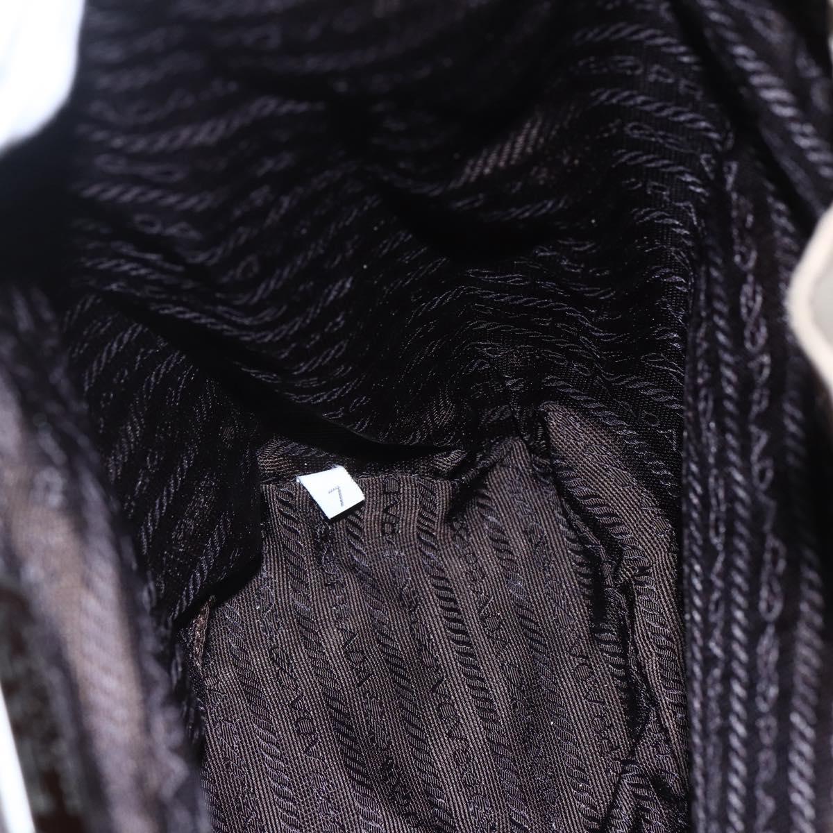 PRADA Backpack Nylon Beige Silver Auth 148934