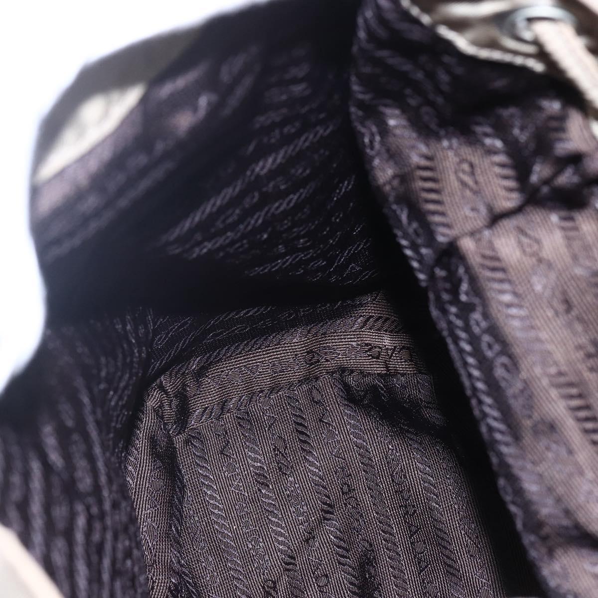 PRADA Backpack Nylon Beige Silver Auth 148934