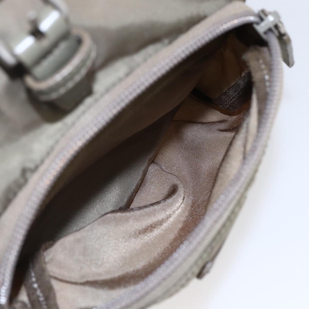 PRADA Backpack Nylon Beige Silver Auth 148934