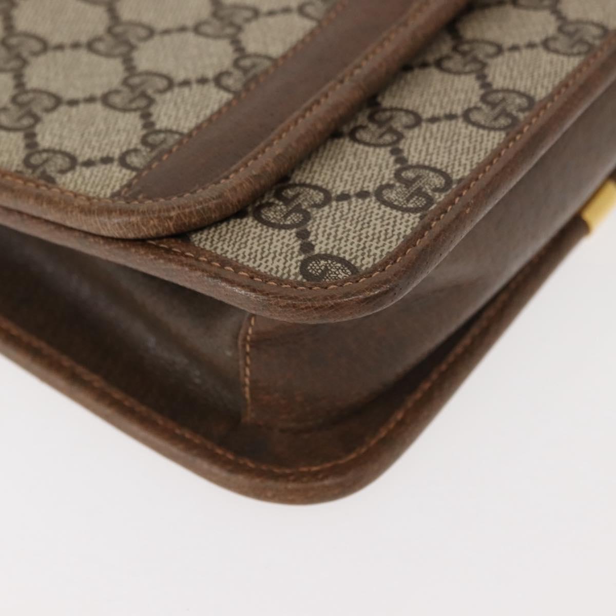 GUCCI GG Supreme Web Sherry Line Shoulder Bag PVC Beige 66 001 4461 Auth 148936