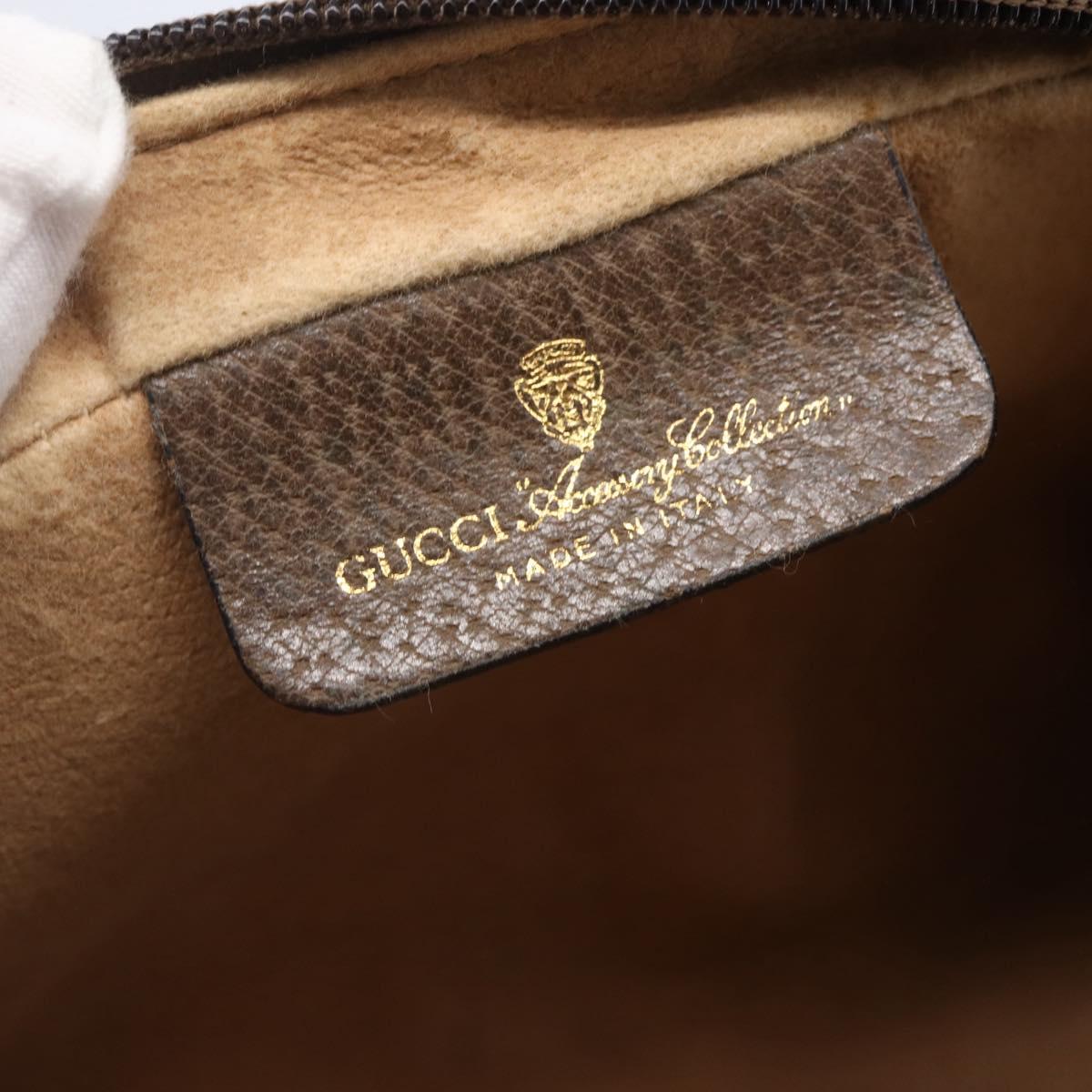 GUCCI GG Supreme Web Sherry Line Clutch Bag PVC Beige Gold 22 01 012 Auth 148937