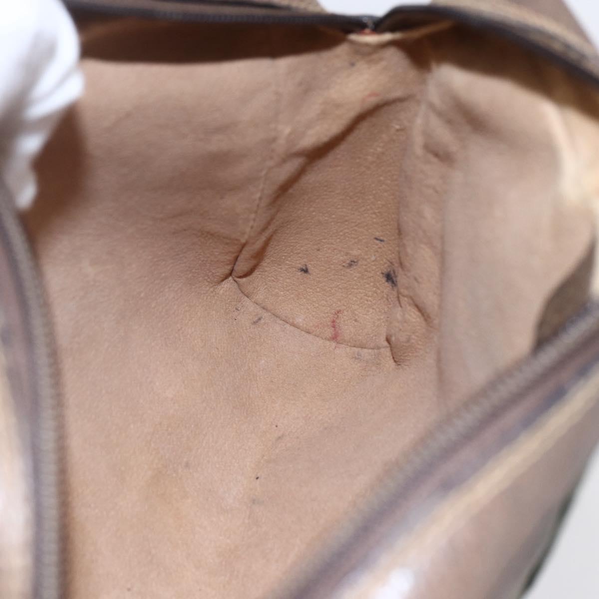 GUCCI GG Supreme Web Sherry Line Clutch Bag PVC Beige Gold 22 01 012 Auth 148937