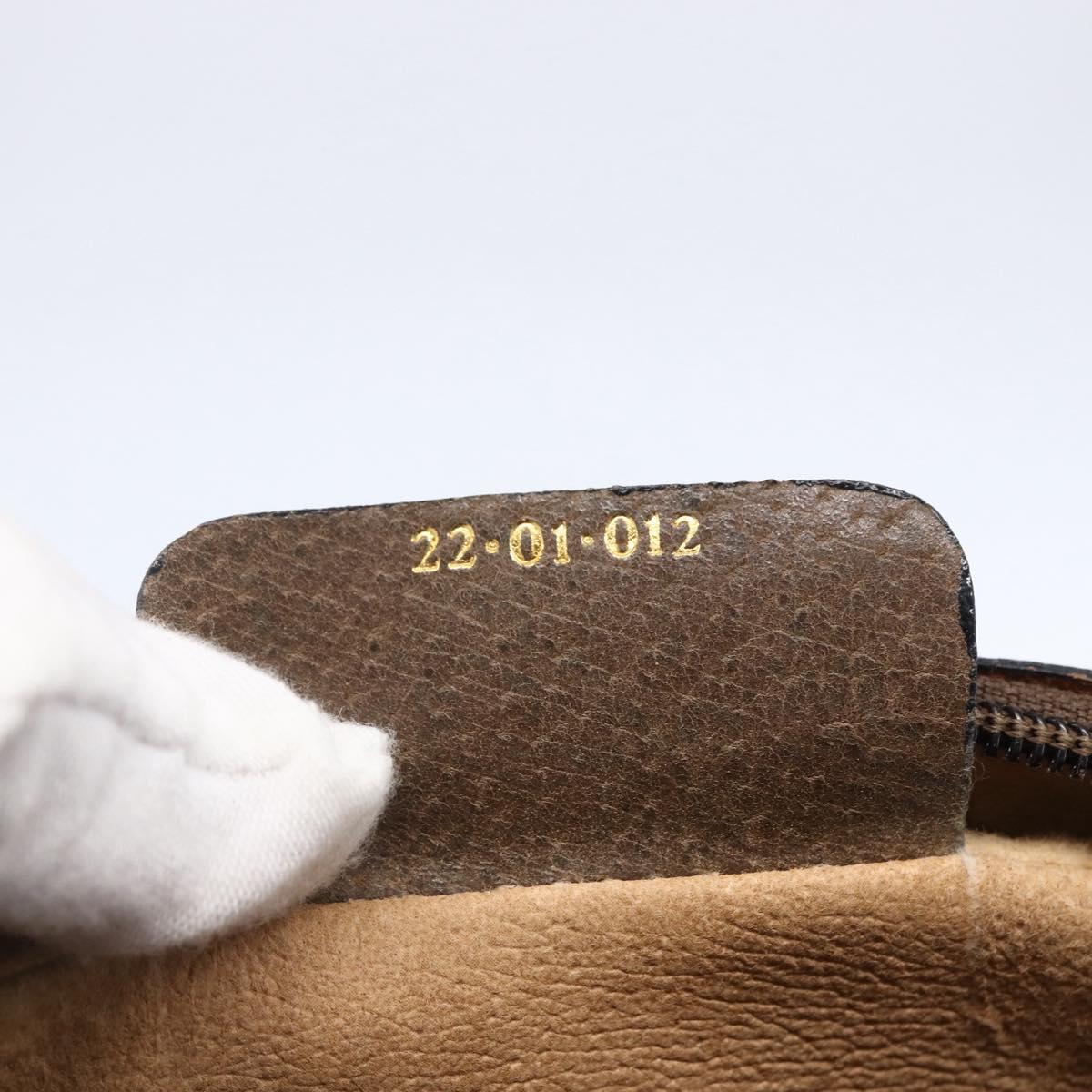 GUCCI GG Supreme Web Sherry Line Clutch Bag PVC Beige Gold 22 01 012 Auth 148937