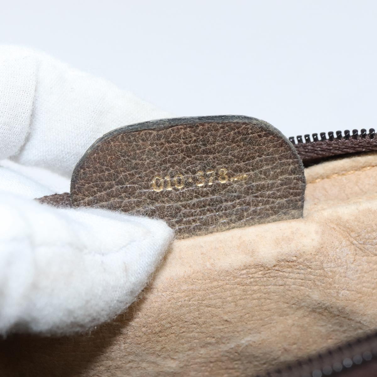 GUCCI GG Supreme Web Sherry Line Shoulder Bag PVC Beige Gold 010 378 Auth 148938