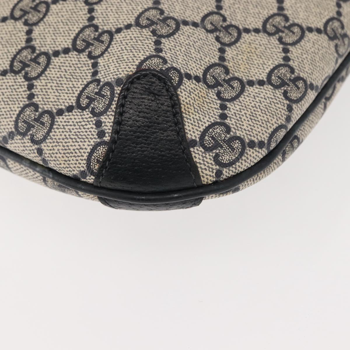 GUCCI GG Supreme Sherry Line Shoulder Bag PVC Navy Gold 39 02 026 Auth 148943