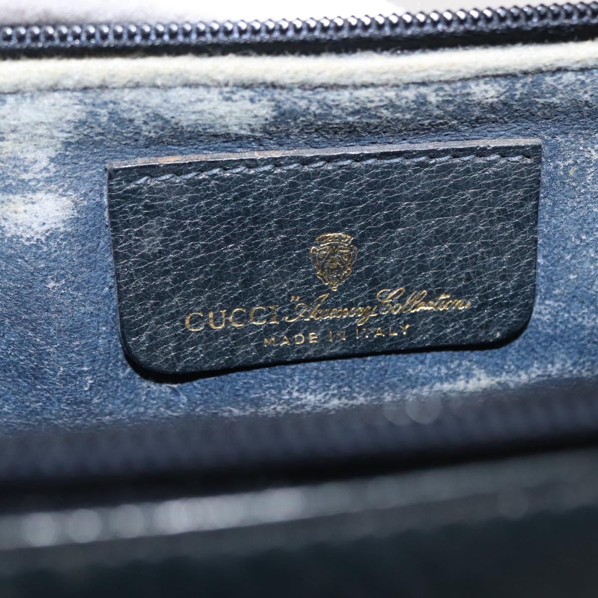 GUCCI GG Supreme Sherry Line Shoulder Bag PVC Navy Gold 39 02 026 Auth 148943