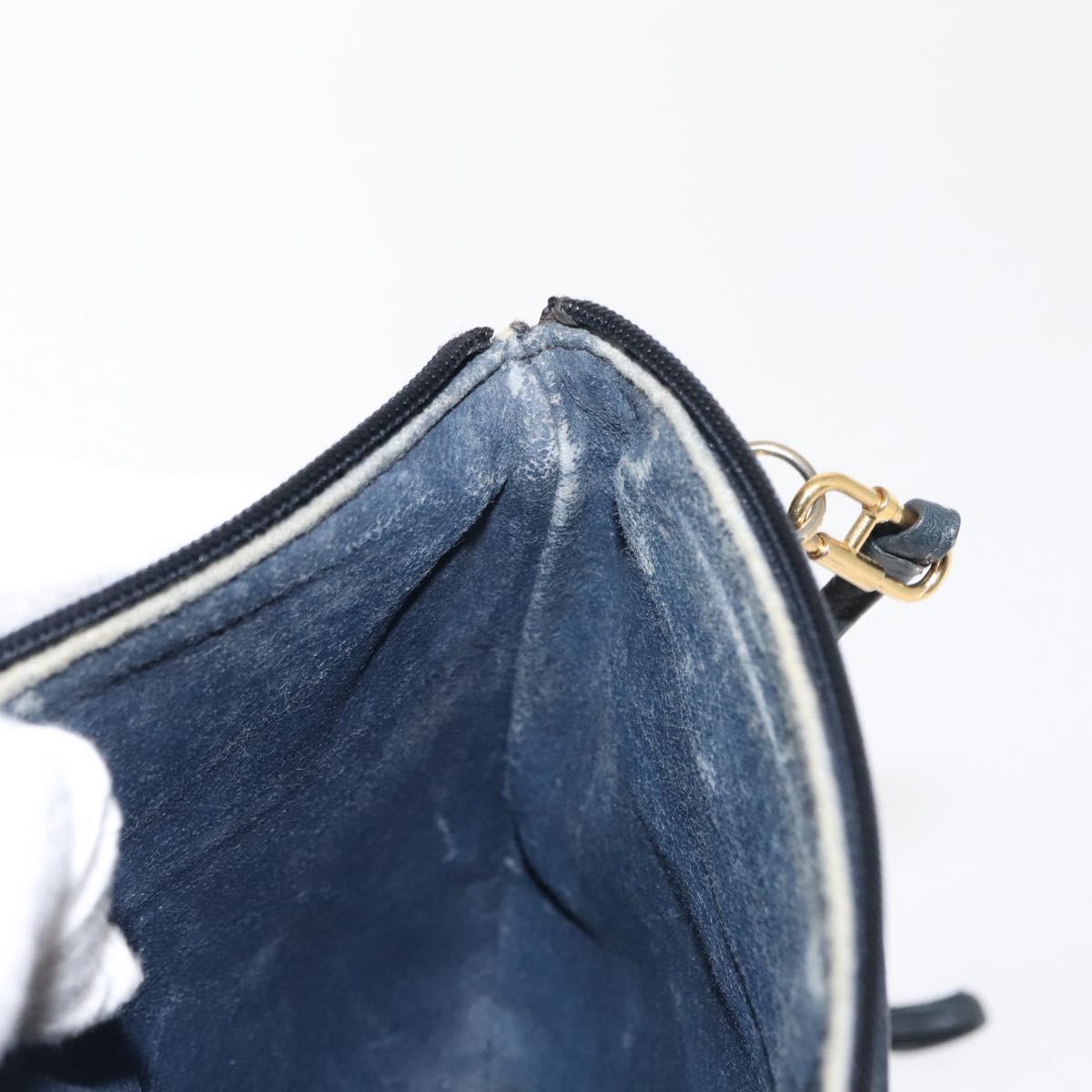 GUCCI GG Supreme Sherry Line Shoulder Bag PVC Navy Gold 39 02 026 Auth 148943