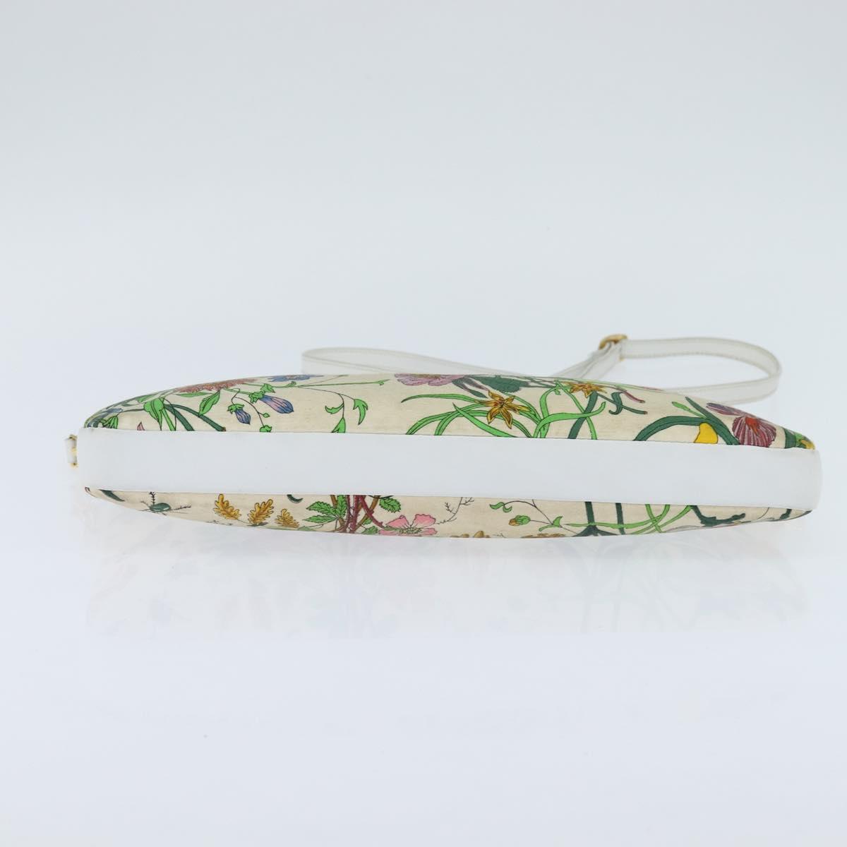 GUCCI Flora Shoulder Bag Canvas Beige Gold 004 92 0230 Auth 148945