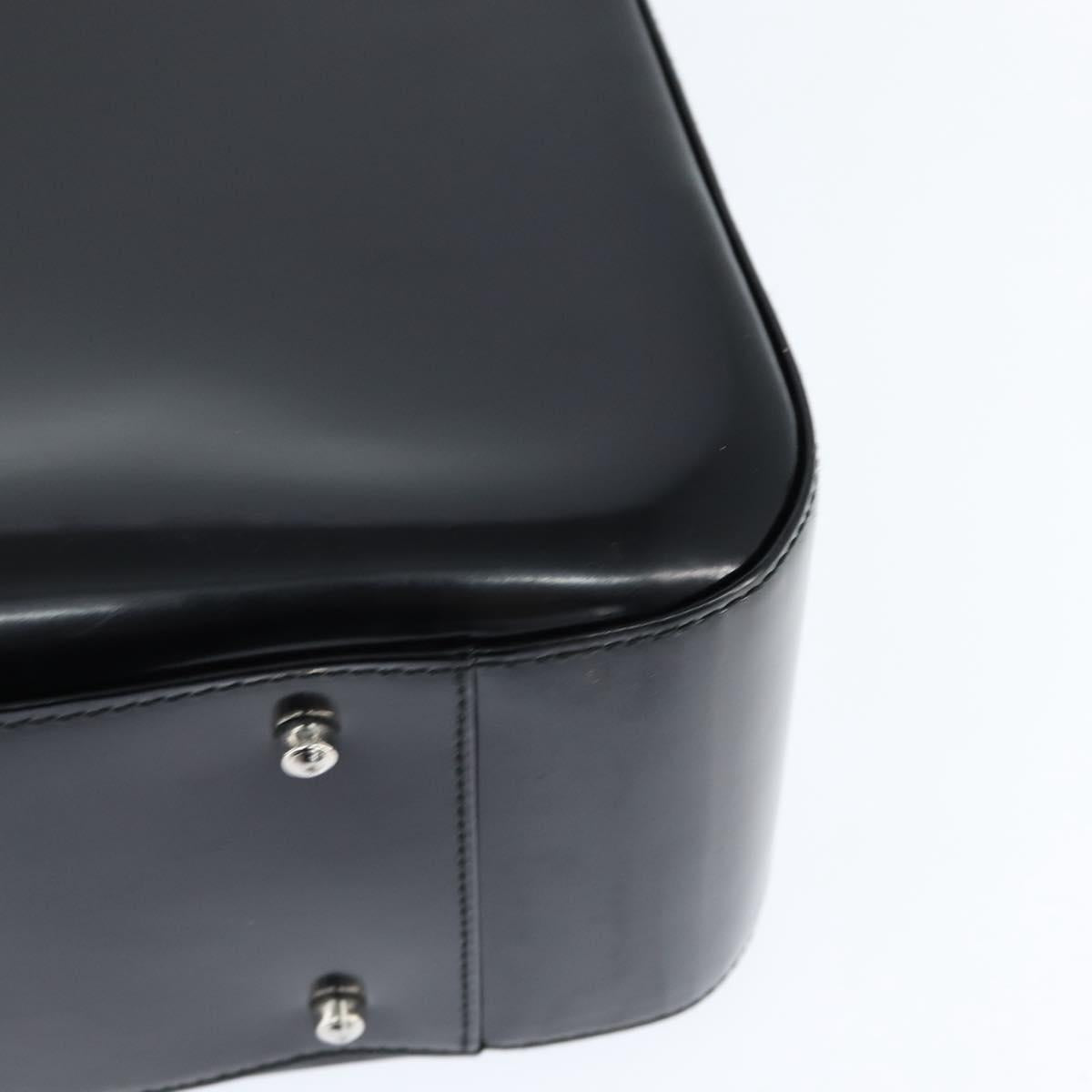 GUCCI Hand Bag Enamel Black 000 1013 0504 Auth 148949