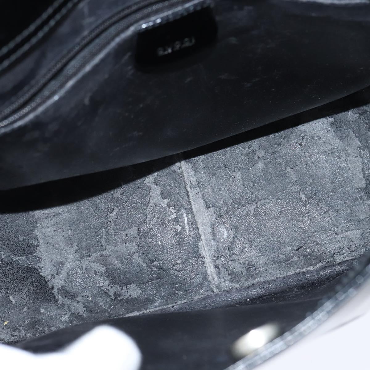 GUCCI Hand Bag Enamel Black 000 1013 0504 Auth 148949