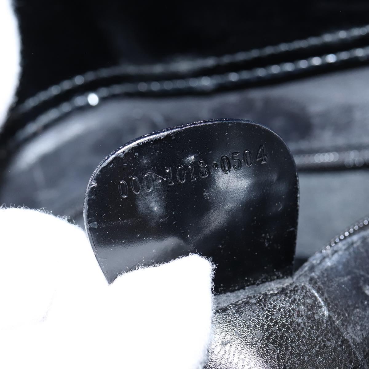 GUCCI Hand Bag Enamel Black 000 1013 0504 Auth 148949