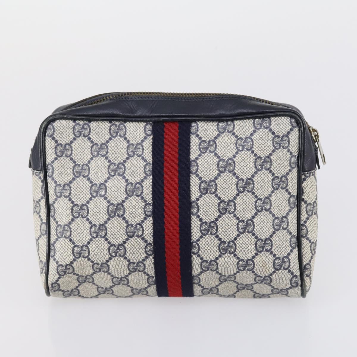 GUCCI GG Supreme Canvas Shoulder Bag 4 Set Beige Navy black Auth 148950