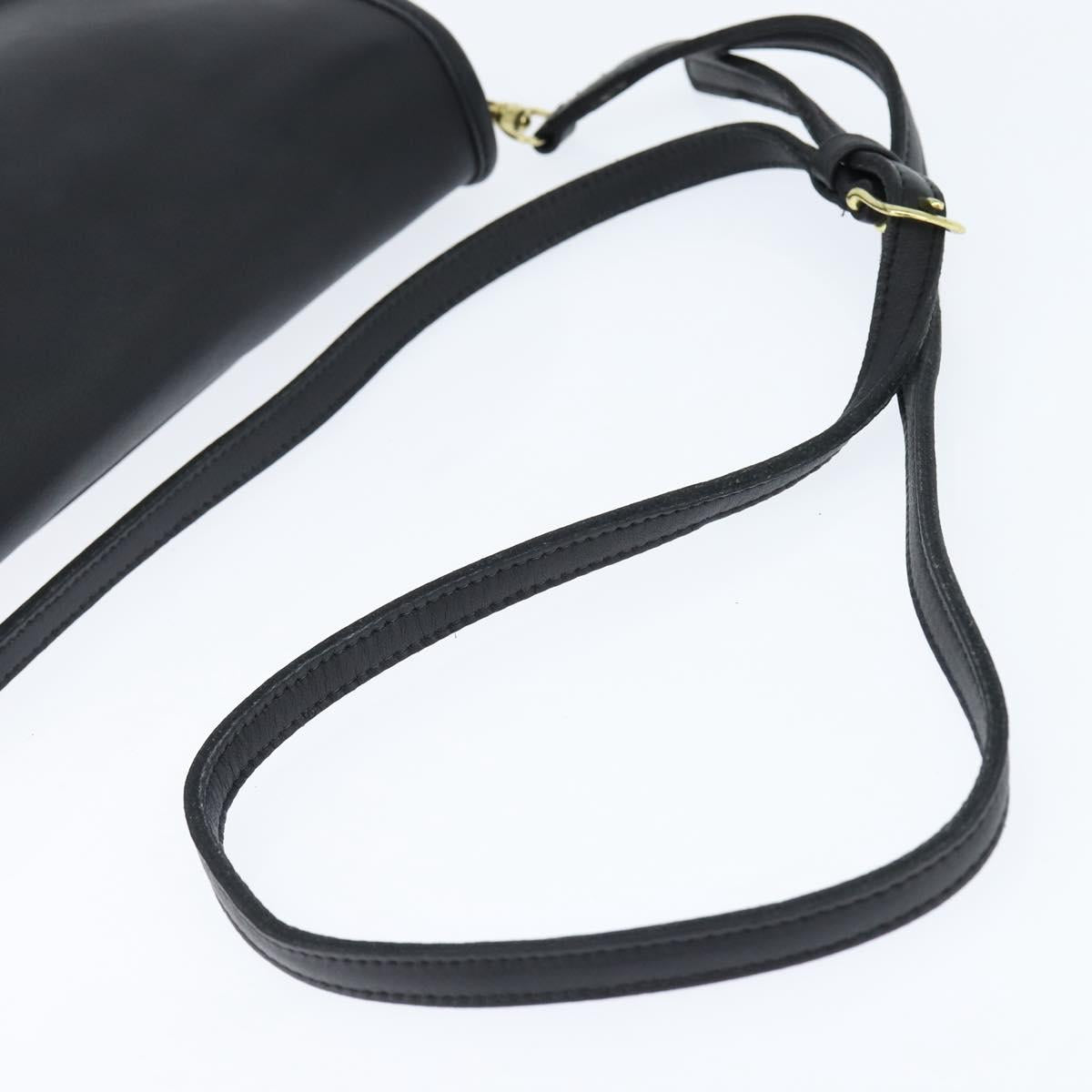 Coach Shoulder Bag Leather Black Gold Auth 148956