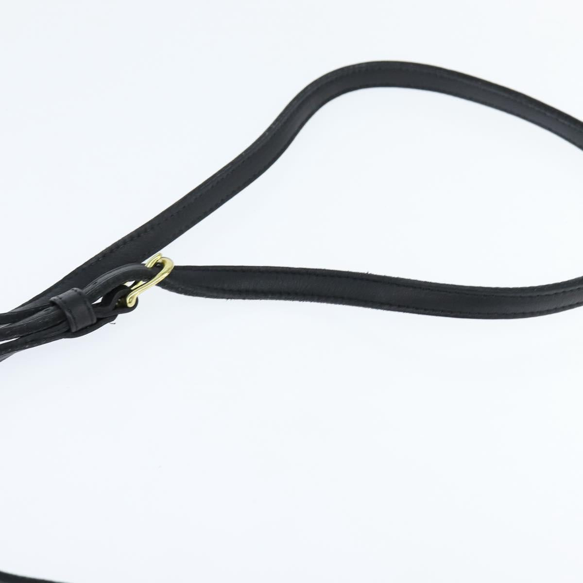 Coach Shoulder Bag Leather Black Gold Auth 148956