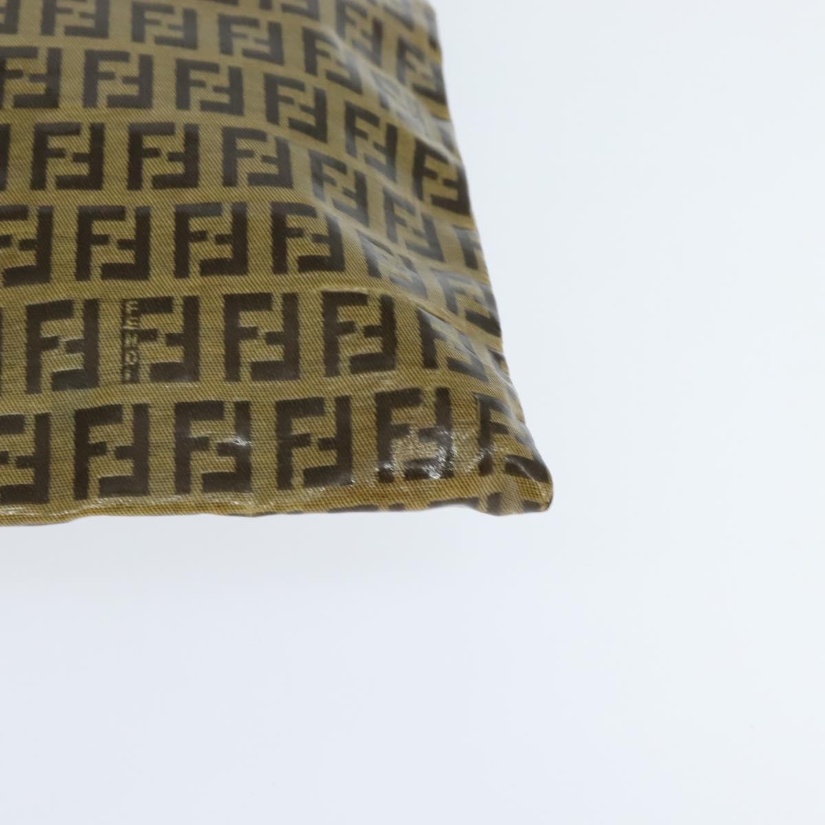 FENDI Zucchino Canvas Hand Bag Beige Auth 148960