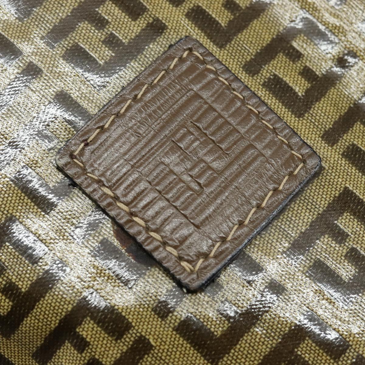 FENDI Zucchino Canvas Hand Bag Beige Auth 148960