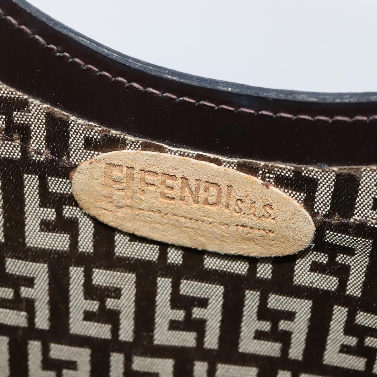 FENDI Zucchino Canvas Hand Bag Beige Auth 148960