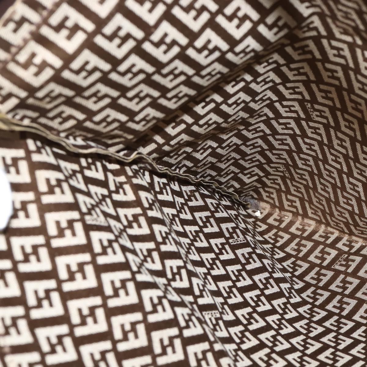 FENDI Zucchino Canvas Hand Bag Beige Auth 148960