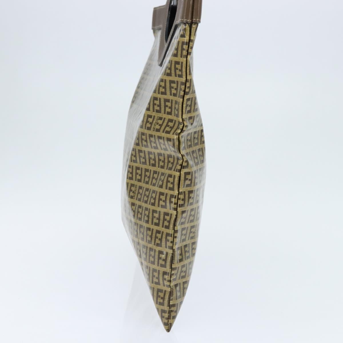 FENDI Zucchino Canvas Hand Bag Beige Auth 148960