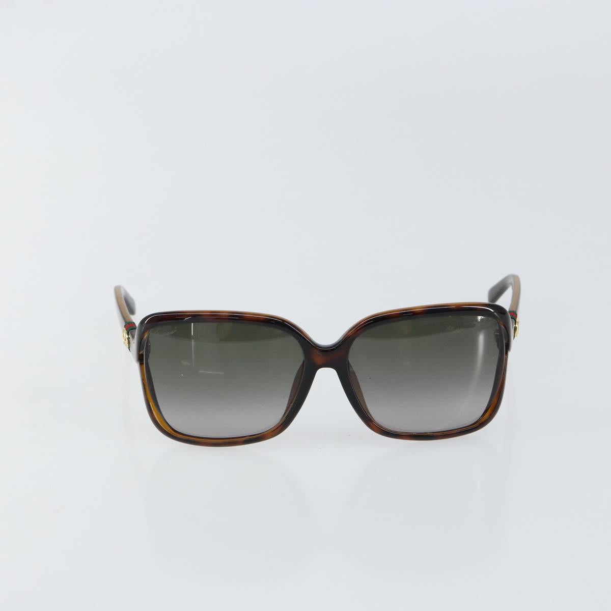 GUCCI Web Sherry Line Sunglasses plastic Brown Auth 148978
