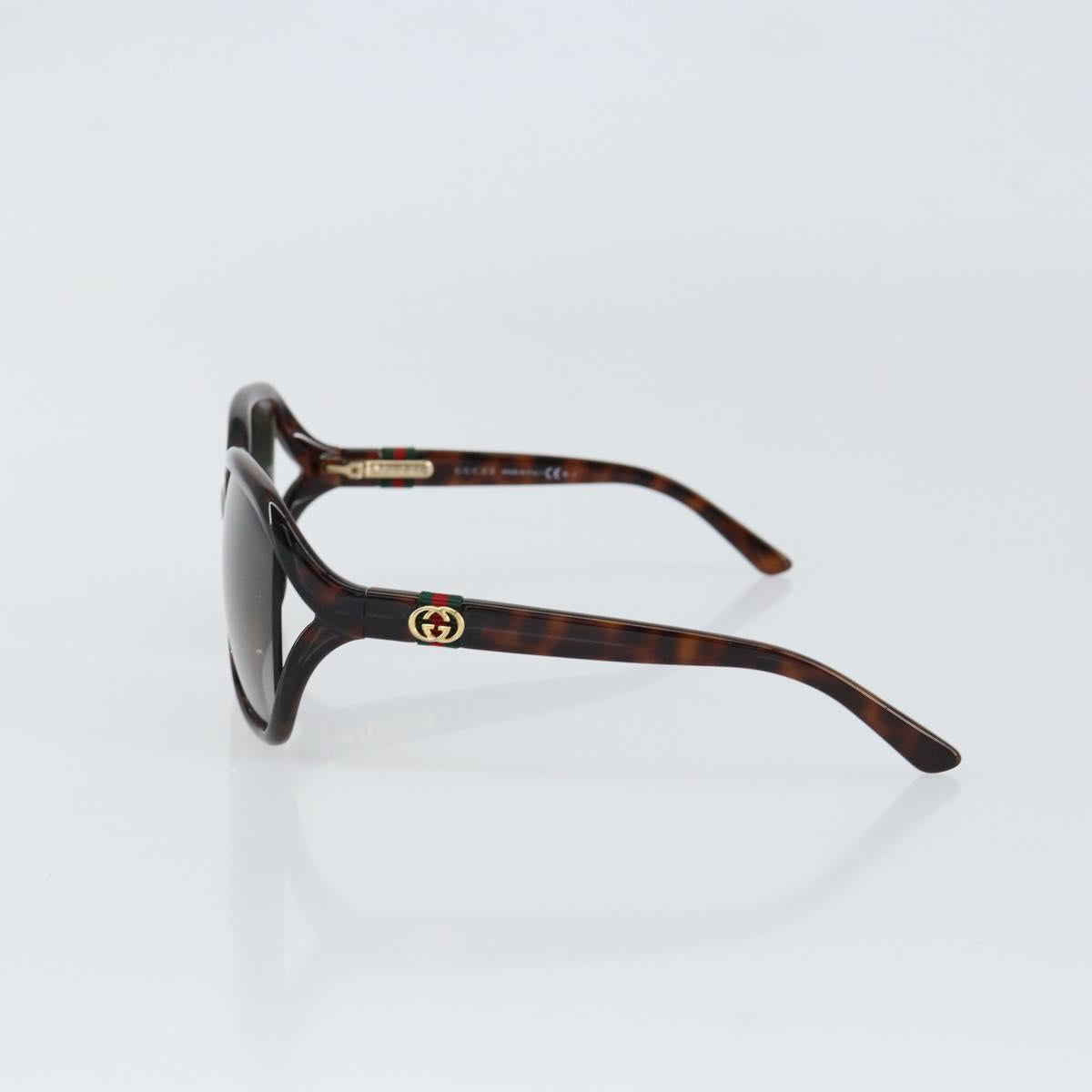 GUCCI Web Sherry Line Sunglasses plastic Brown Auth 148978