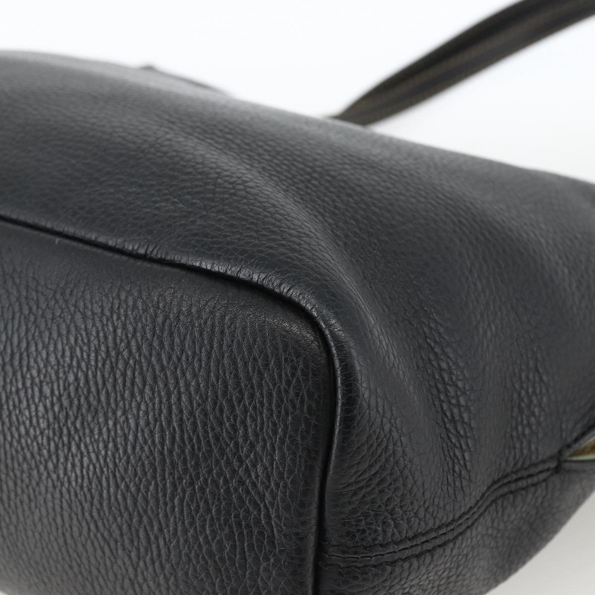 ETRO Tote Bag Leather Gold Black Auth 148984