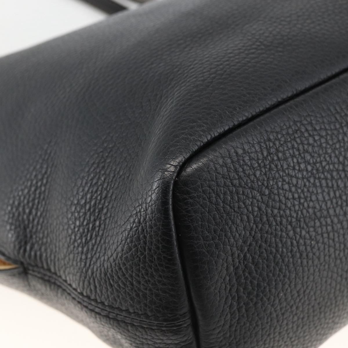 ETRO Tote Bag Leather Gold Black Auth 148984