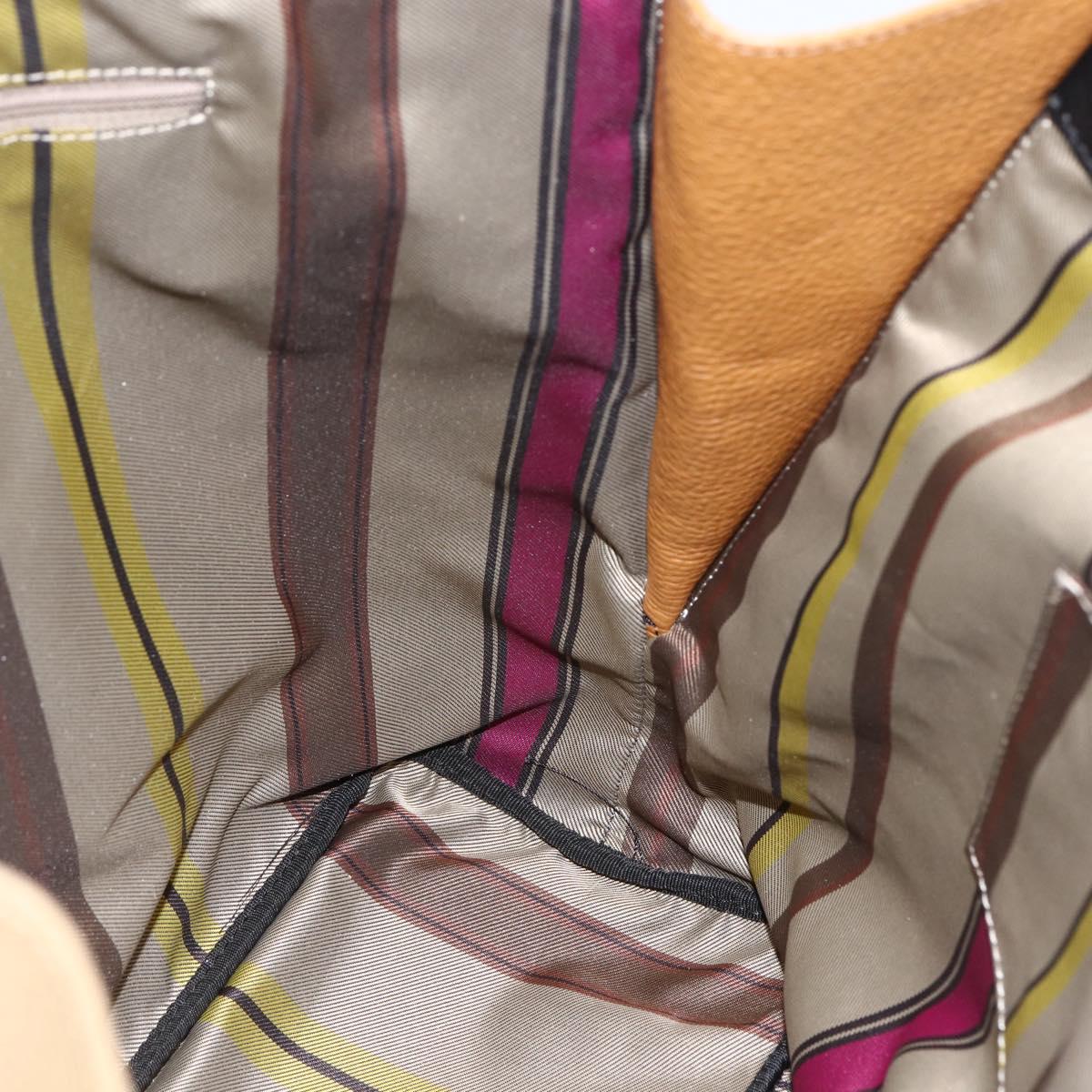 ETRO Tote Bag Leather Gold Black Auth 148984