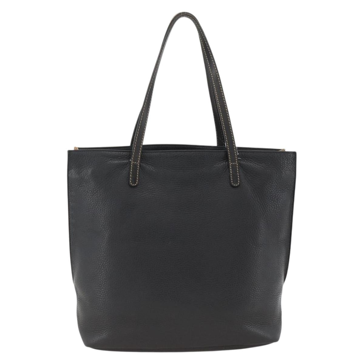 ETRO Tote Bag Leather Gold Black Auth 148984