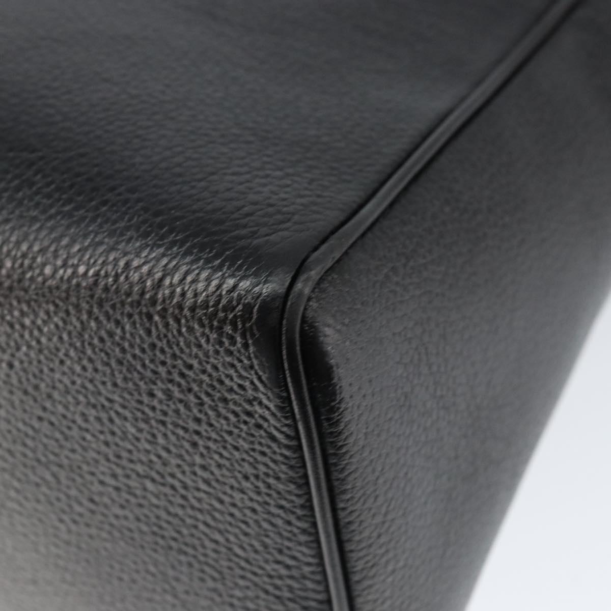 CELINE Hand Bag Leather Black Gold Auth 149040