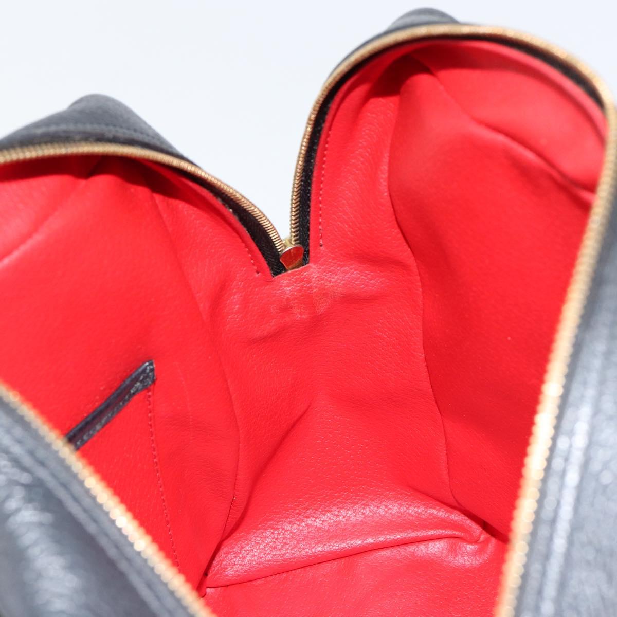 CELINE Hand Bag Leather Black Gold Auth 149040