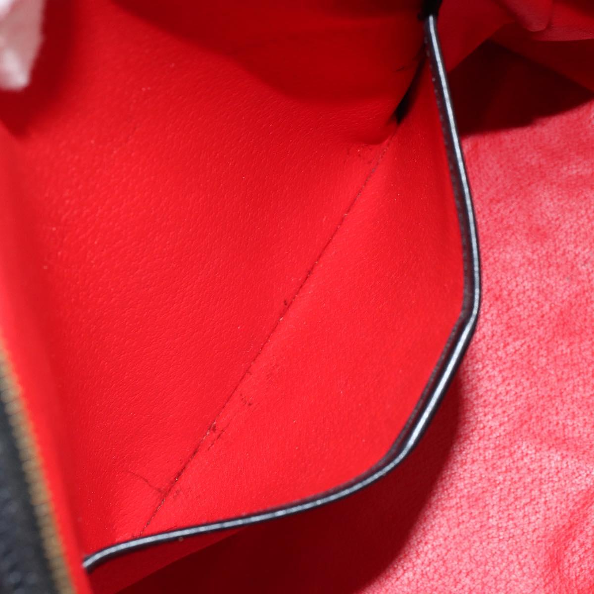 CELINE Hand Bag Leather Black Gold Auth 149040