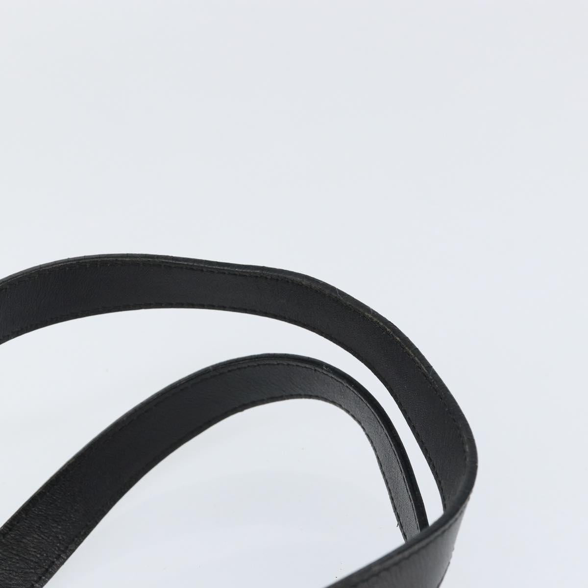 CELINE Hand Bag Leather Black Gold Auth 149040