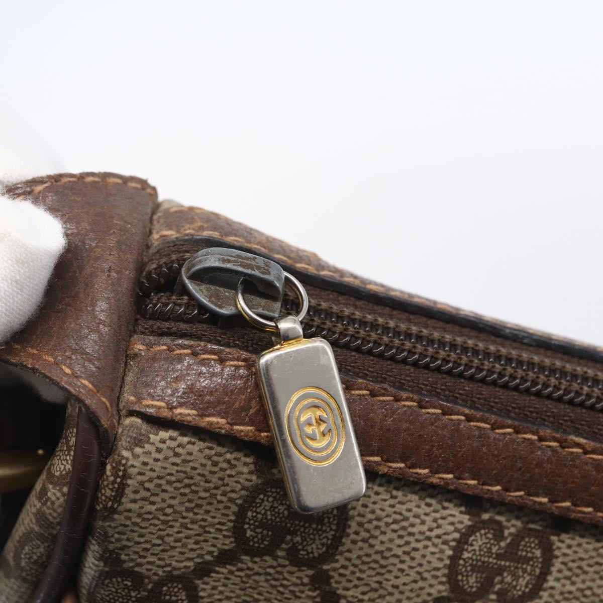 GUCCI GG Supreme Web Sherry Line Shoulder Bag PVC Beige Auth 149043