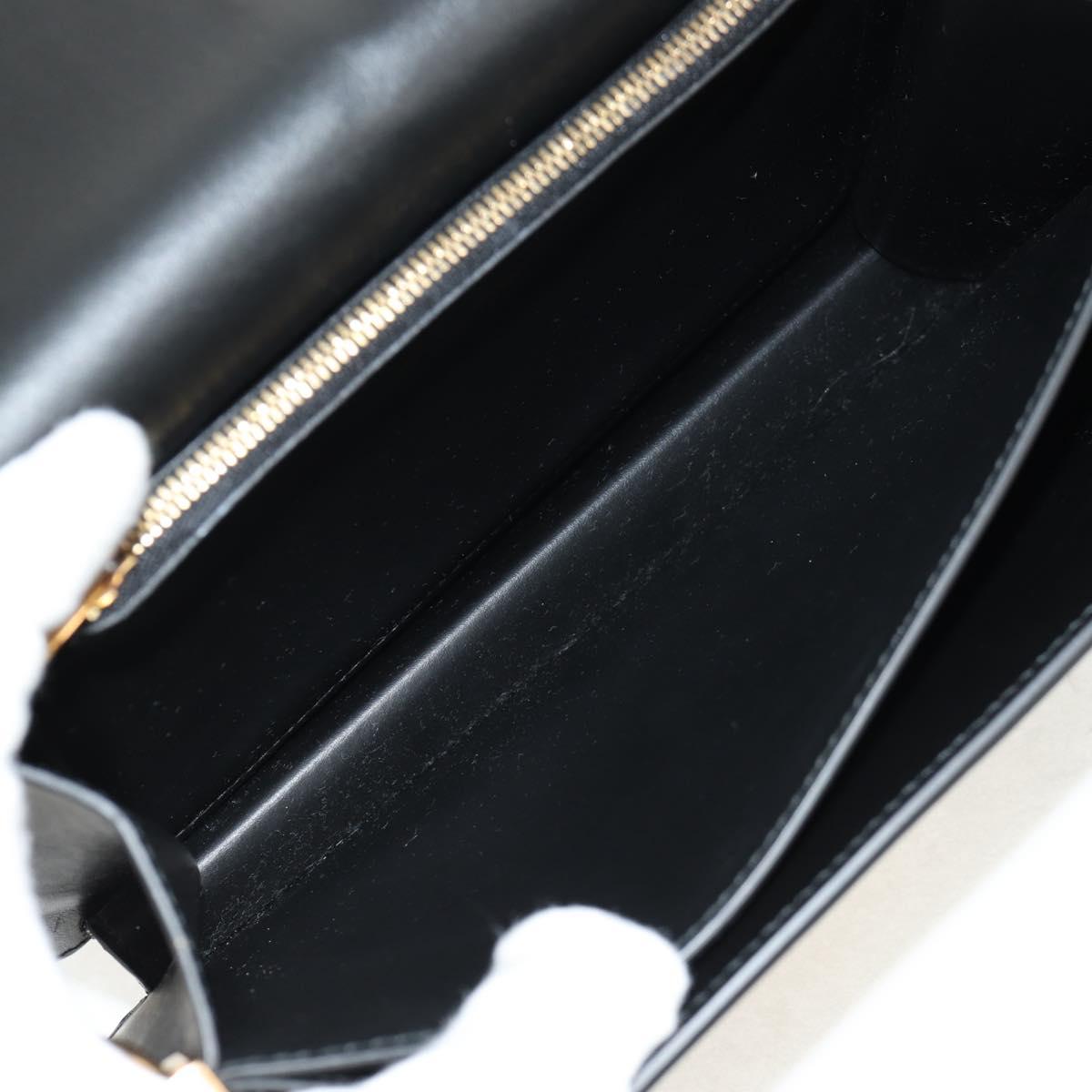 Salvatore Ferragamo Gancini Joan Shoulder Bag Leather Black Gold Auth 149044V