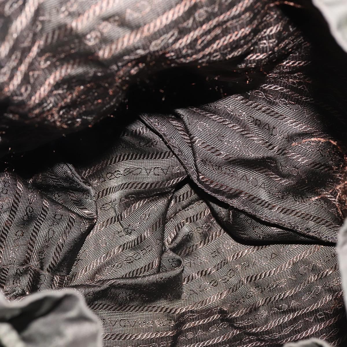 PRADA Backpack Nylon Khaki Silver Auth 149045