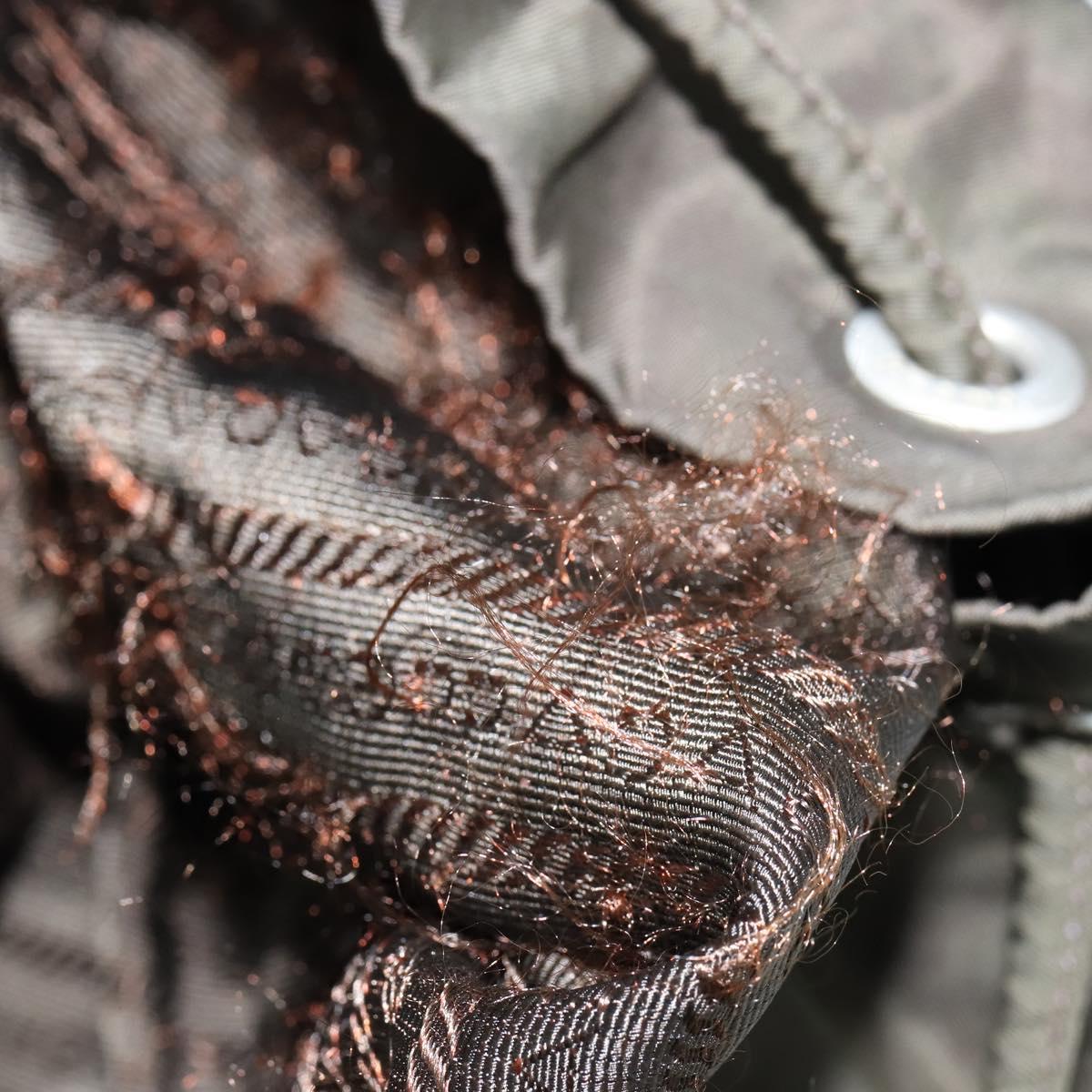 PRADA Backpack Nylon Khaki Silver Auth 149045
