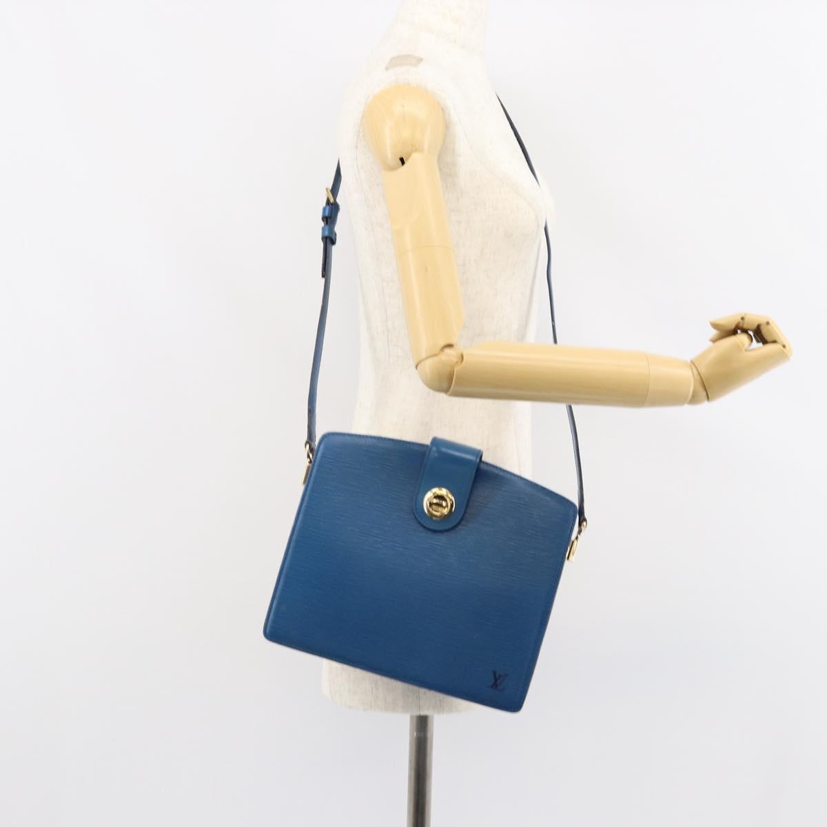 LOUIS VUITTON Epi Capuchin Shoulder Bag Blue M52345 LV Auth 149056