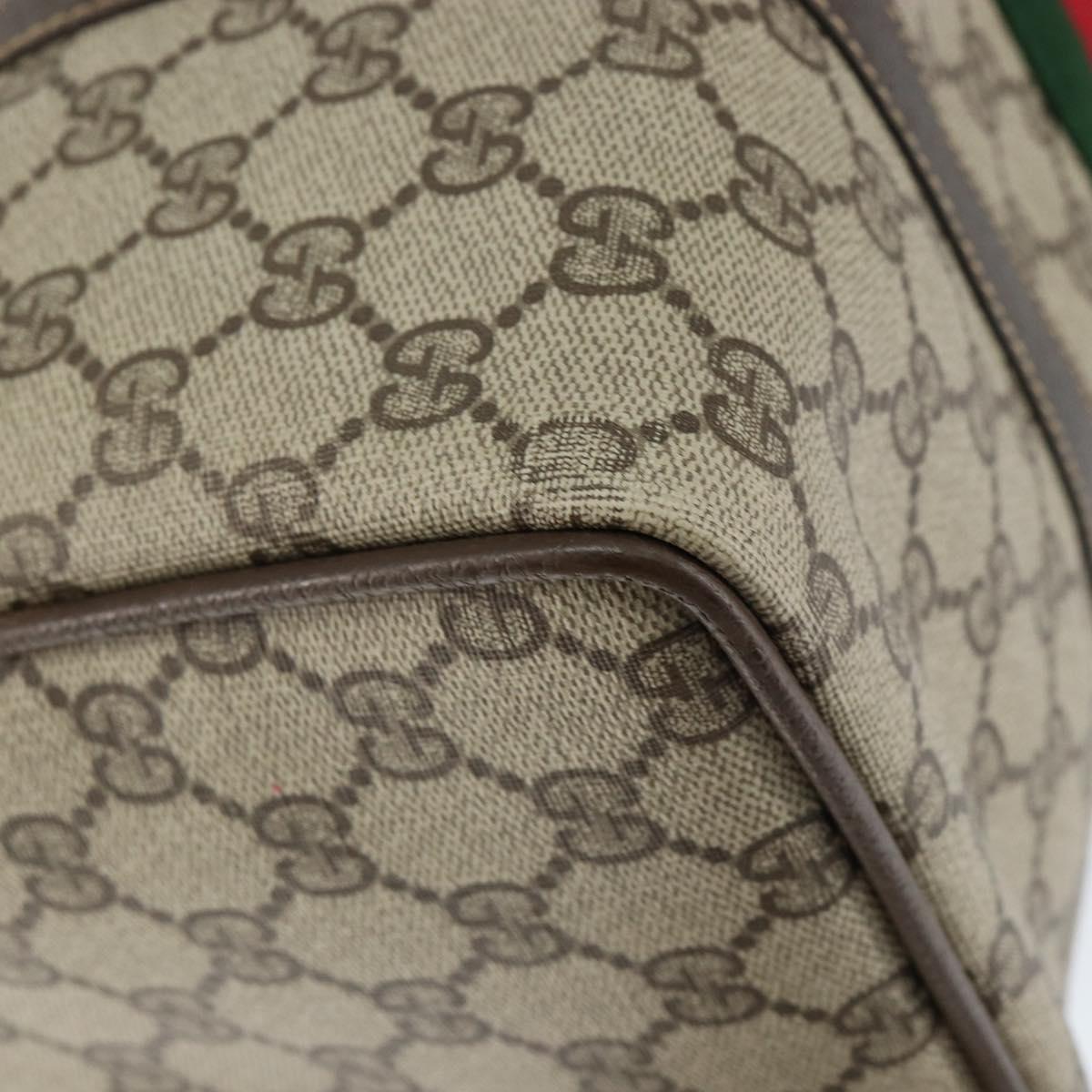 GUCCI GG Supreme Web Sherry Line Bag PVC Beige Gold 24 012 3842 Auth 149058