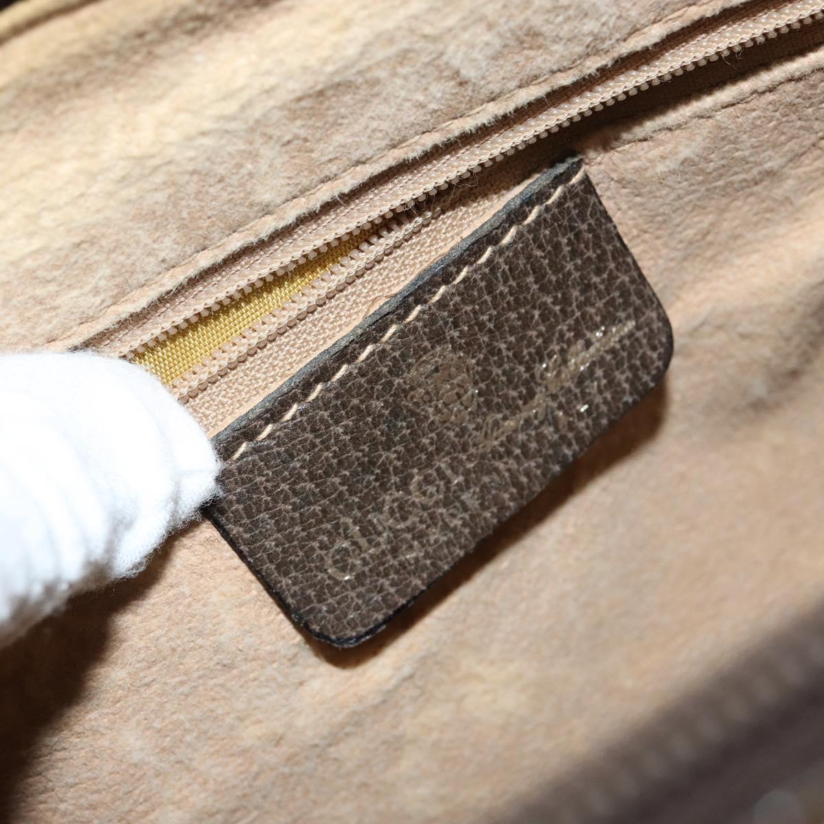 GUCCI GG Supreme Web Sherry Line Bag PVC Beige Gold 24 012 3842 Auth 149058