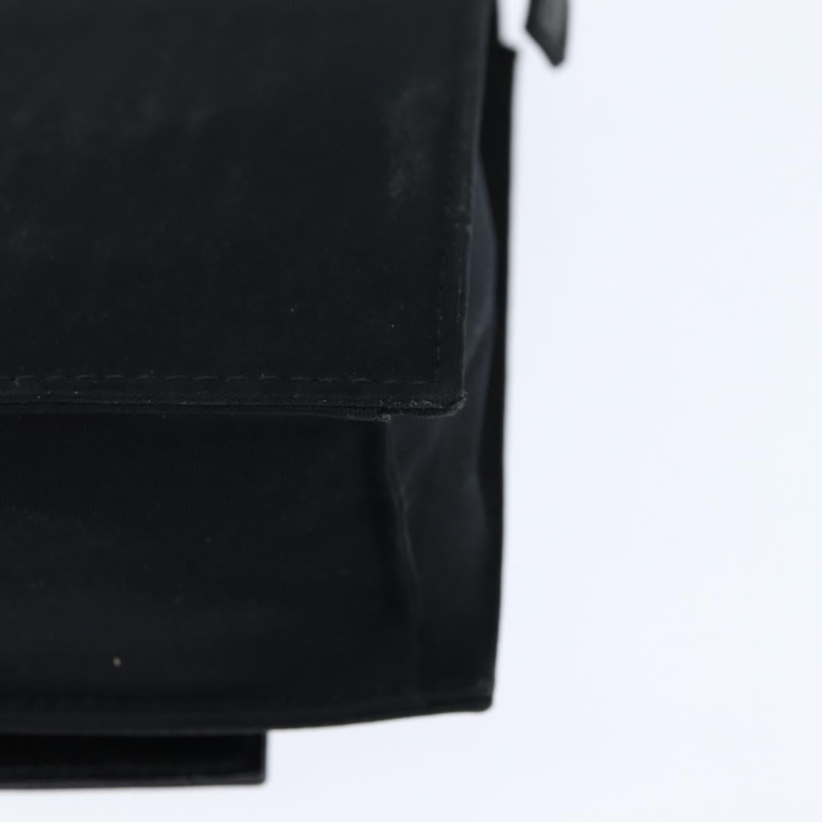 FENDI Mamma Baguette Shoulder Bag Nylon Black Silver Auth 149063