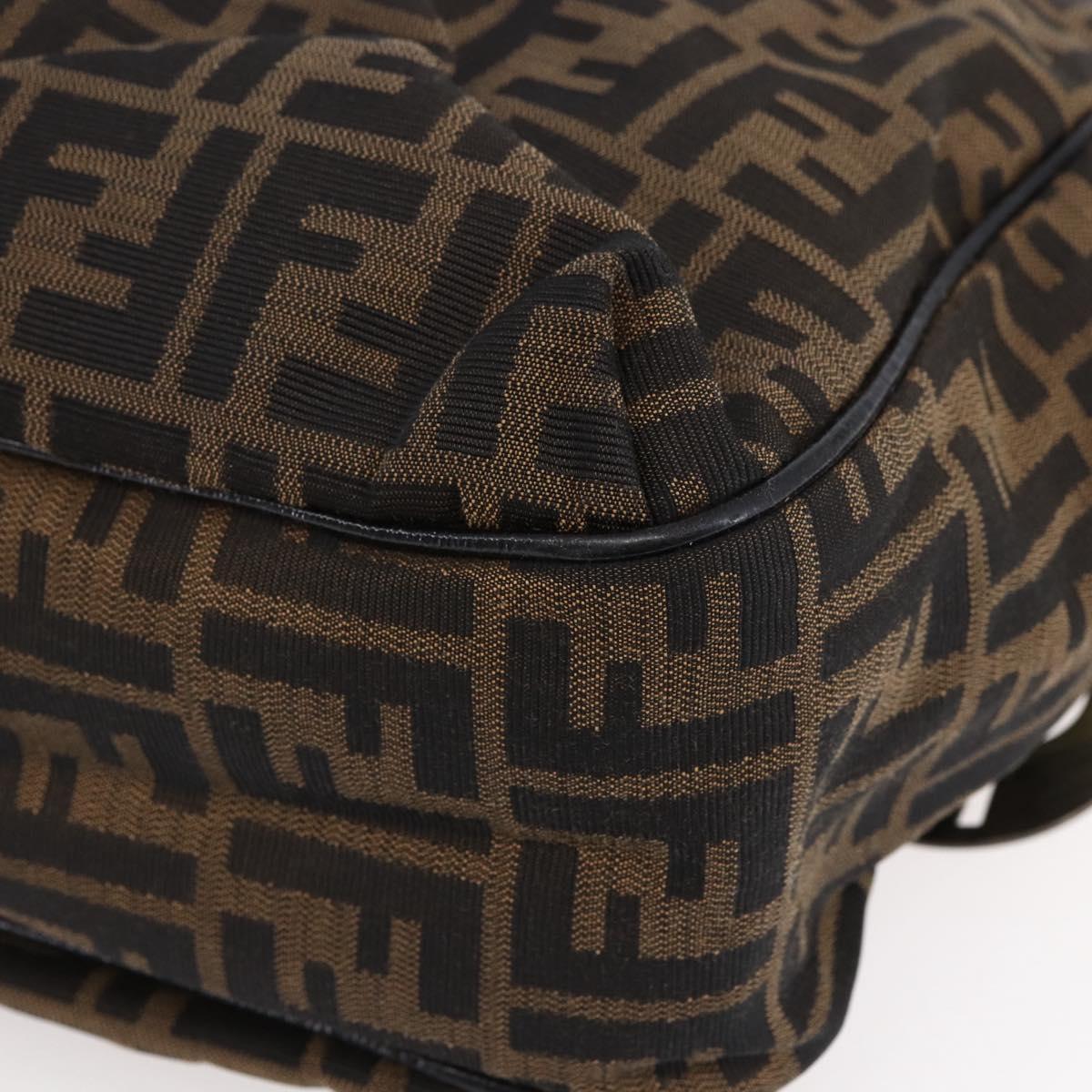 FENDI Zucca Canvas Tote Bag Black Brown Auth 149065