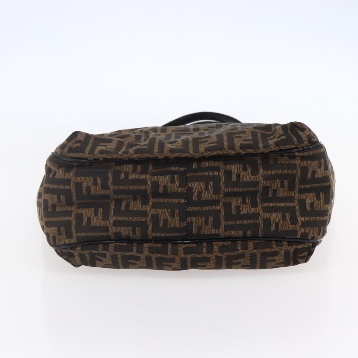 FENDI Zucca Canvas Tote Bag Black Brown Auth 149065