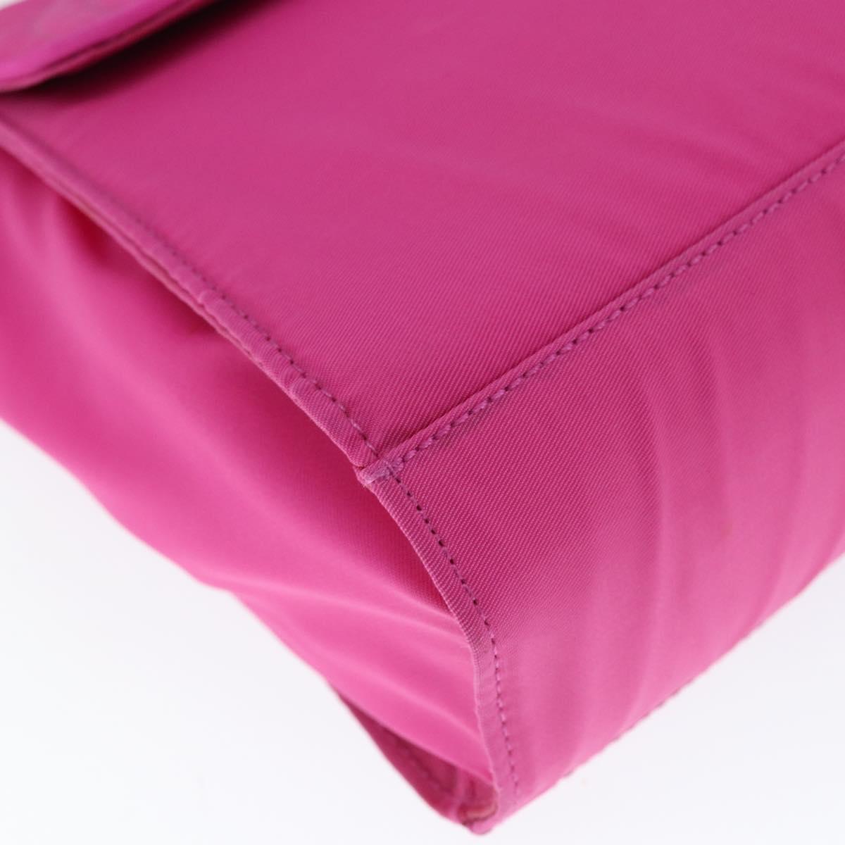 FENDI Hand Bag Nylon 2way Pink Gold Auth 149066