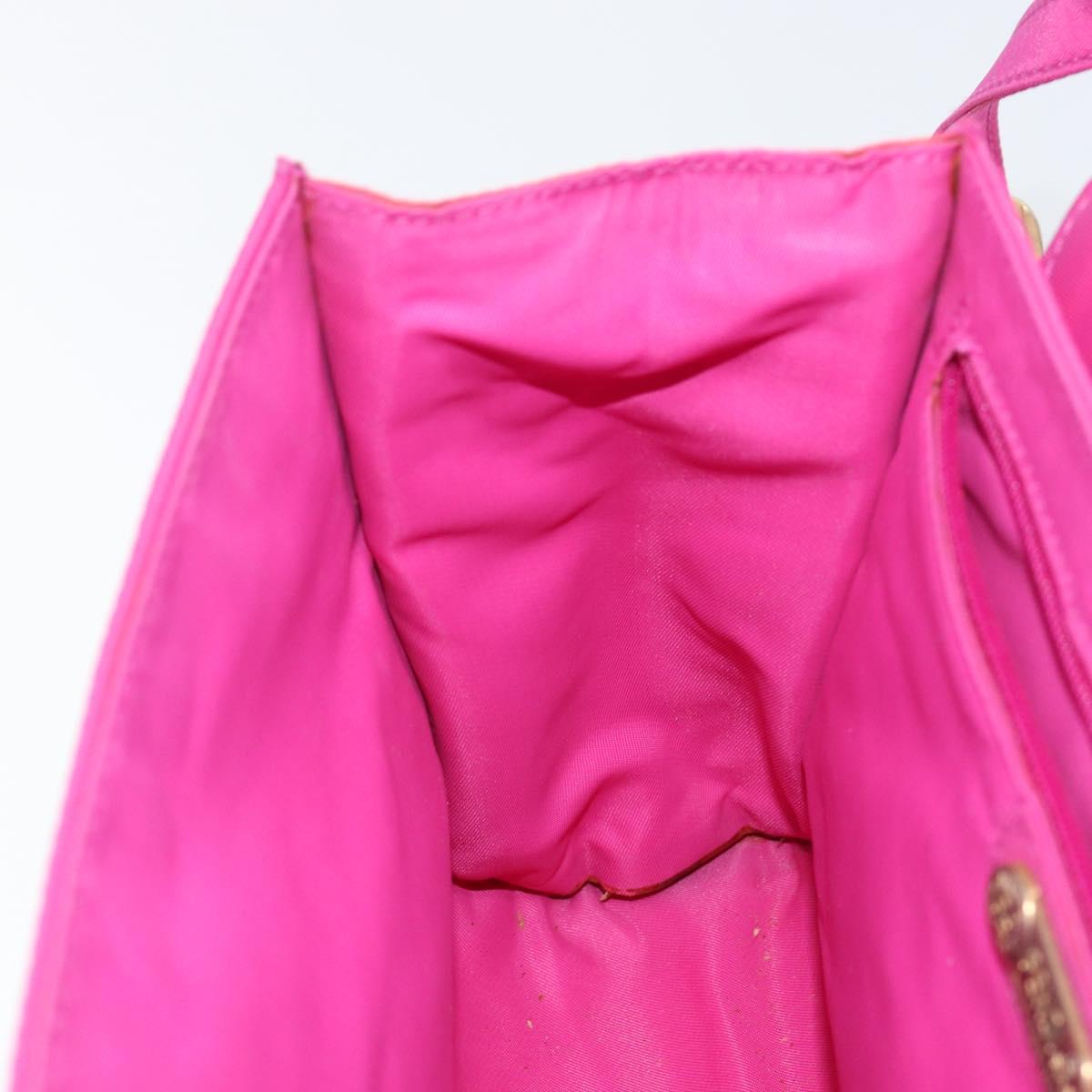 FENDI Hand Bag Nylon 2way Pink Gold Auth 149066