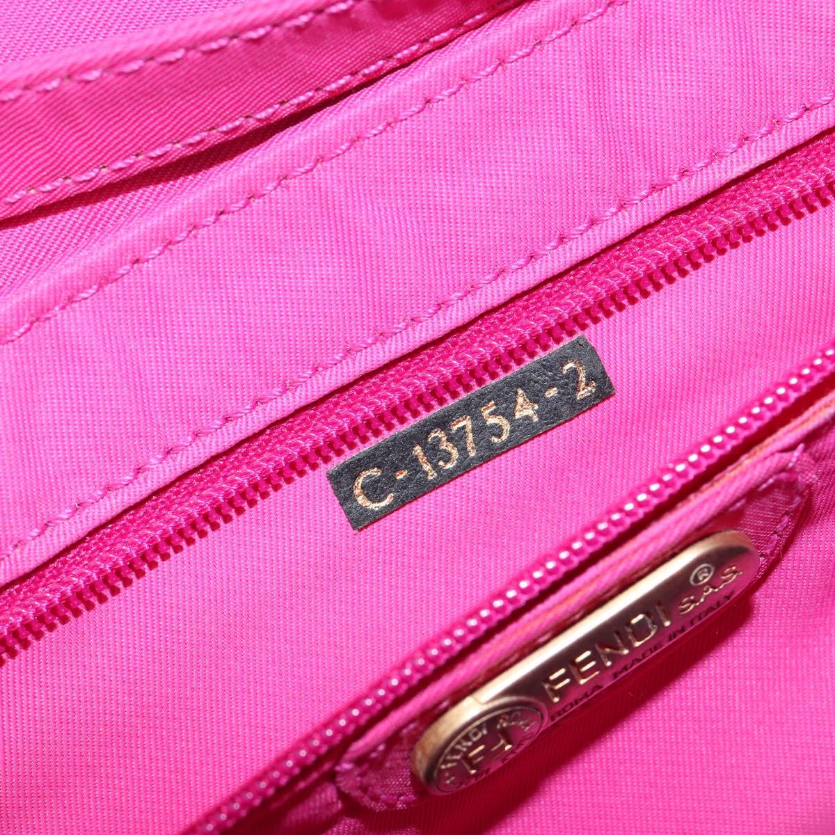 FENDI Hand Bag Nylon 2way Pink Gold Auth 149066