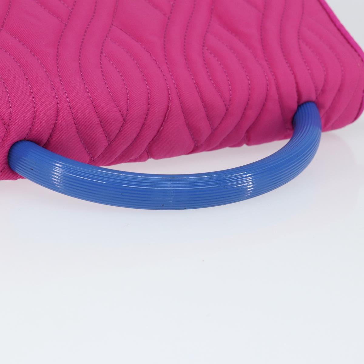 FENDI Hand Bag Nylon 2way Pink Gold Auth 149066