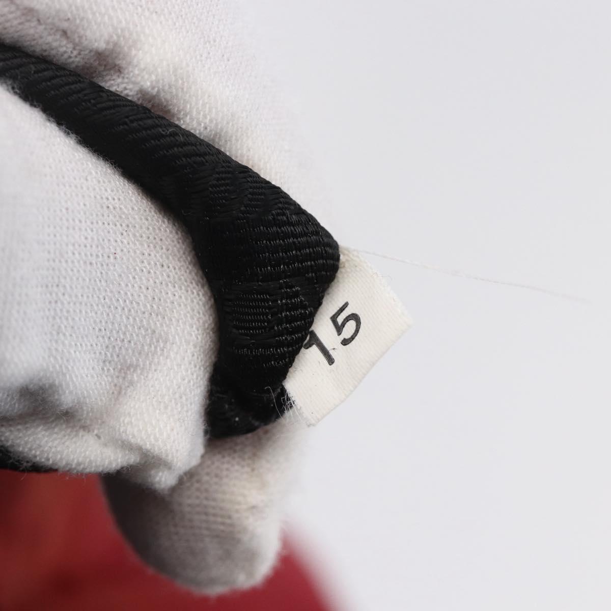 PRADA Tote Bag Nylon Red Silver Auth 149067