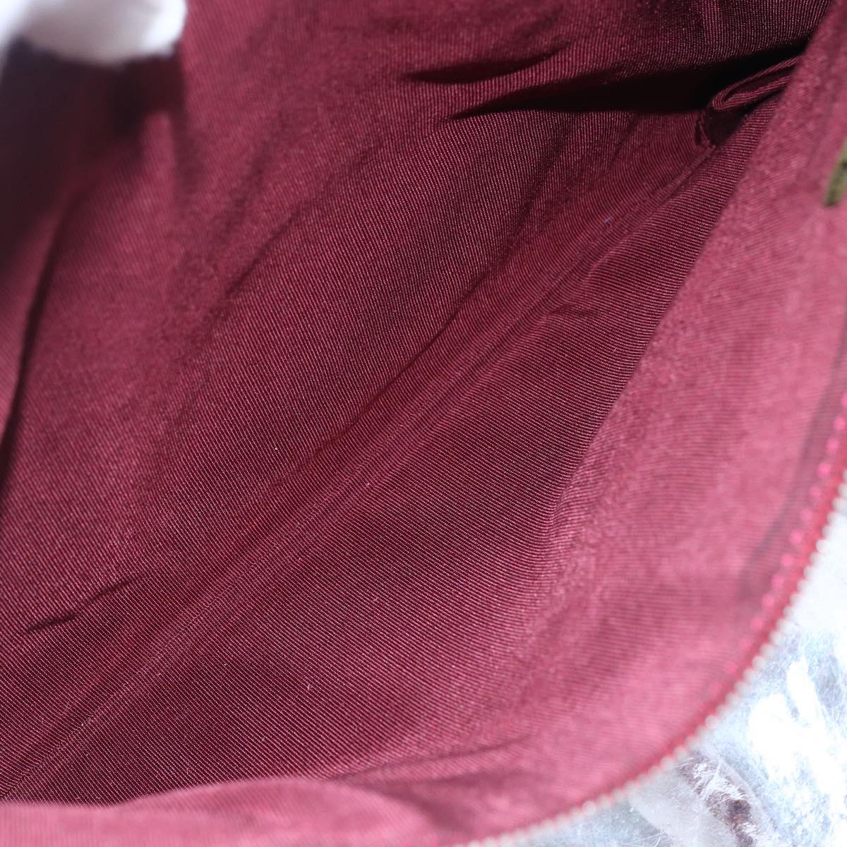 CHANEL Choco Bar Chain Shoulder Bag No5 Canvas Ivory Silver CC Auth 149068